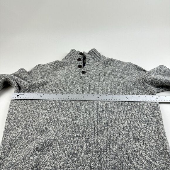 Martin + OSA Sweater L Mens Gray Speckle Wool Blend Heavy Long Sleeve Outdoor - Picture 4 of 9
